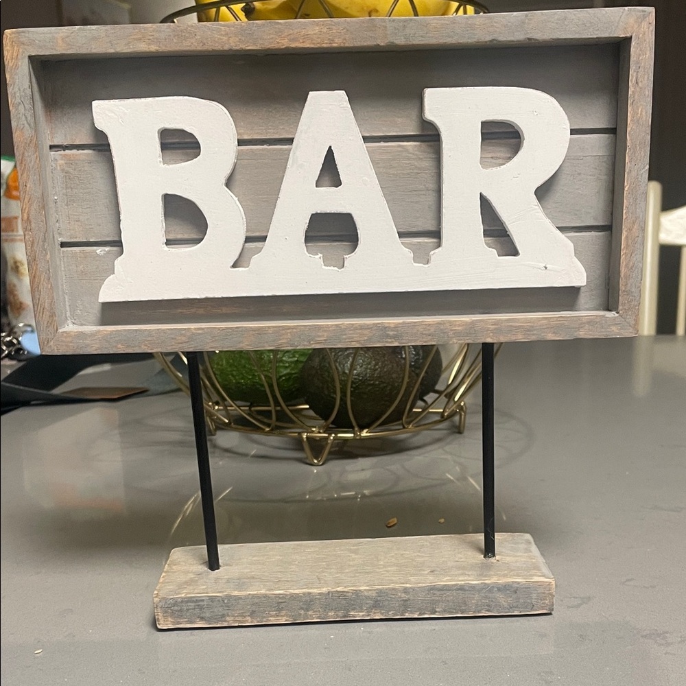 Rustic Wooden BAR Sign